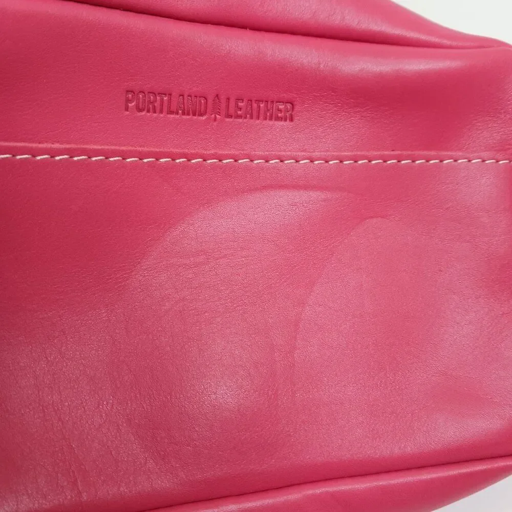 Portland Leather Women's Versatile Pink Leather Crossbody Bag - Picture 3 of 12